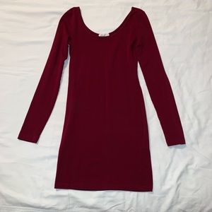 Maroon long sleeve dress